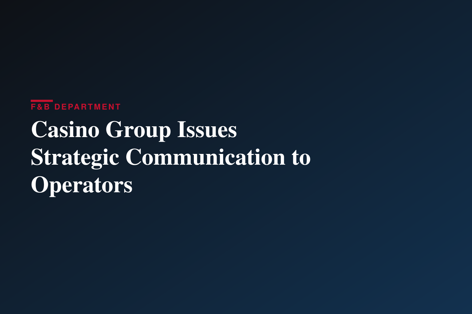 Casino Group Communication