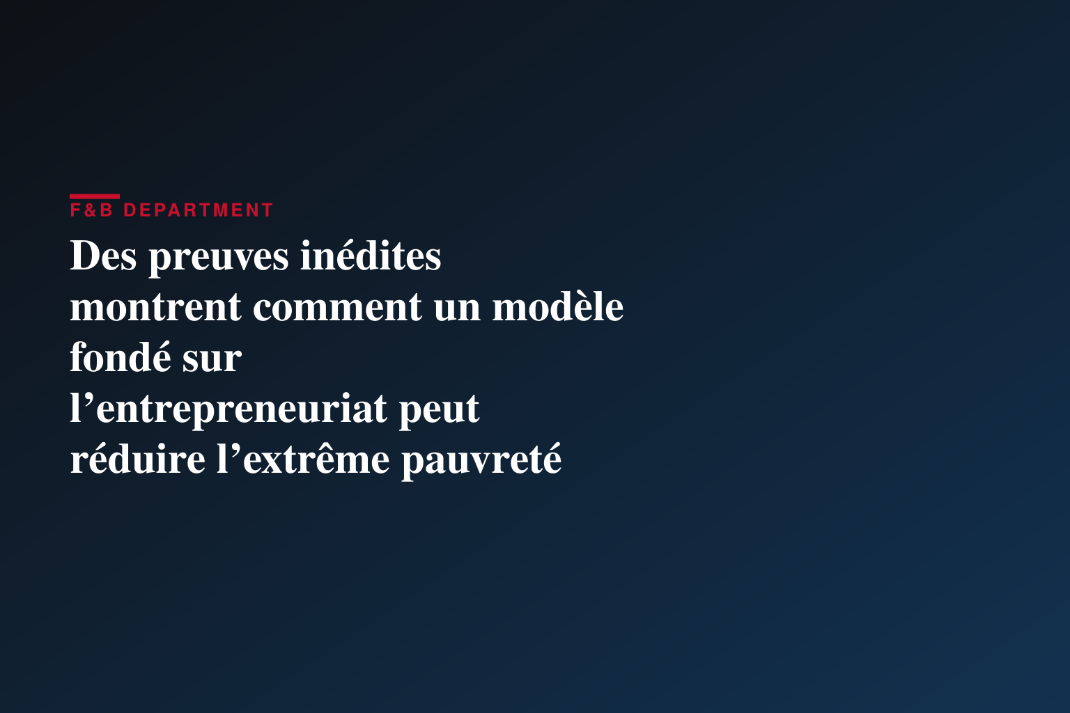 Des preuves inédites montrent comment un modèle fondé sur l’entrepreneuriat peut réduire l’extrême pauvreté parmi les réfugiés