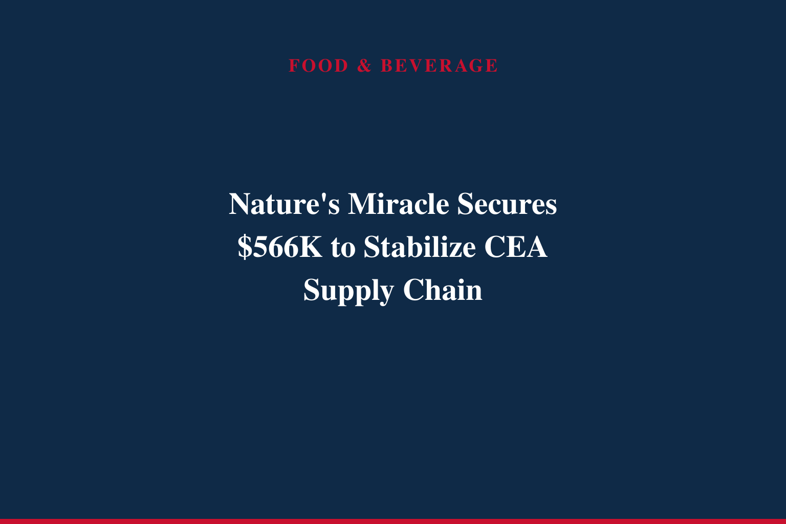 NATURE'S MIRACLE HOLDING INC. SECURES $566,000 CONVERTIBLE PREFERRED STOCK FINANCING