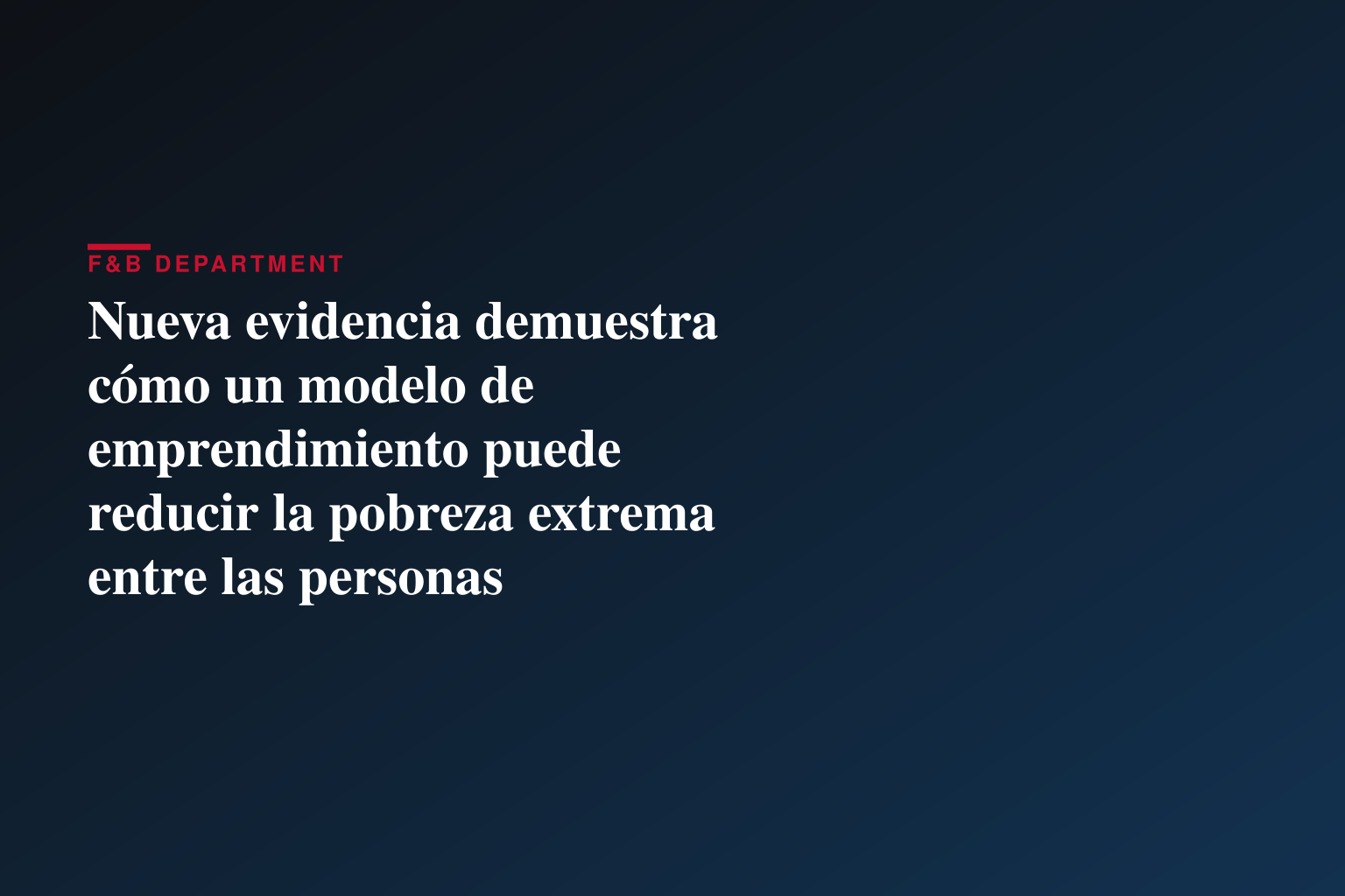 Nueva evidencia demuestra cómo un modelo de emprendimiento puede reducir la pobreza extrema entre las personas refugiadas
