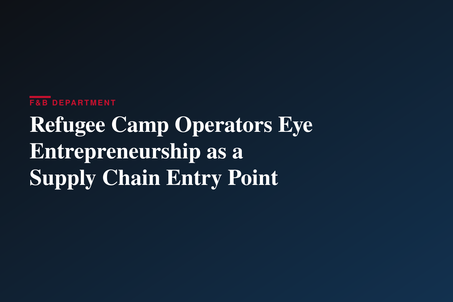 Pioneering evidence shows how entrepreneurship model can reduce extreme poverty among refugees